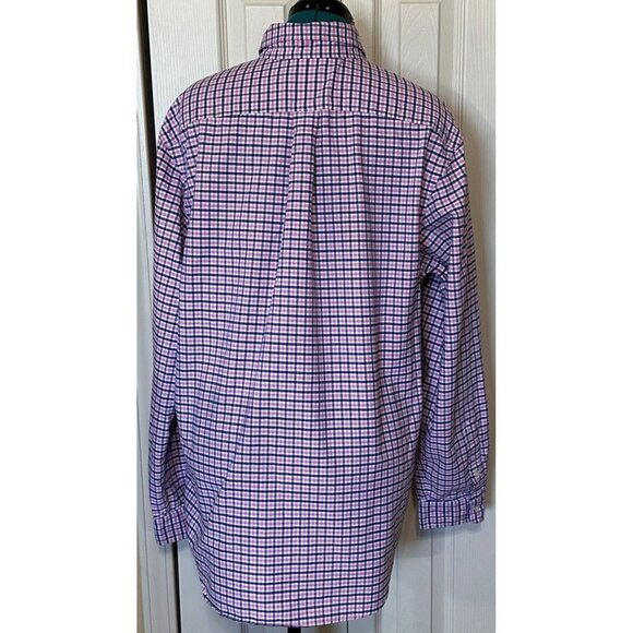 Men's Ralph Lauren Brand Button-Down Shirt 100% Cotton Pink Plaid Size XL - Picture 16 of 16